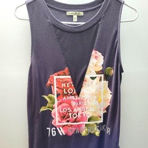 Gray design express tank top size small